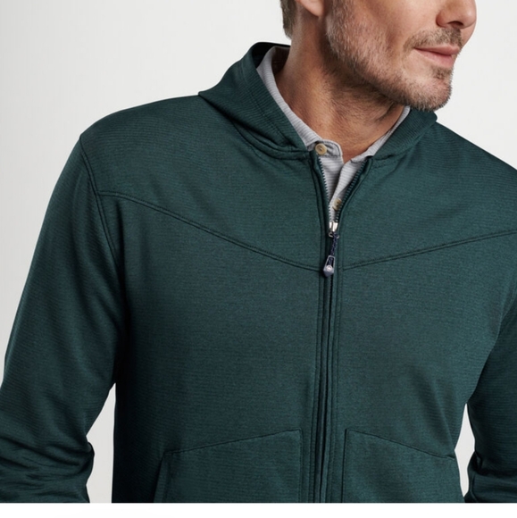 Peter Millar Beaumont Performance Full-Zip Hoodie in Balsam - Picture 4 of 16